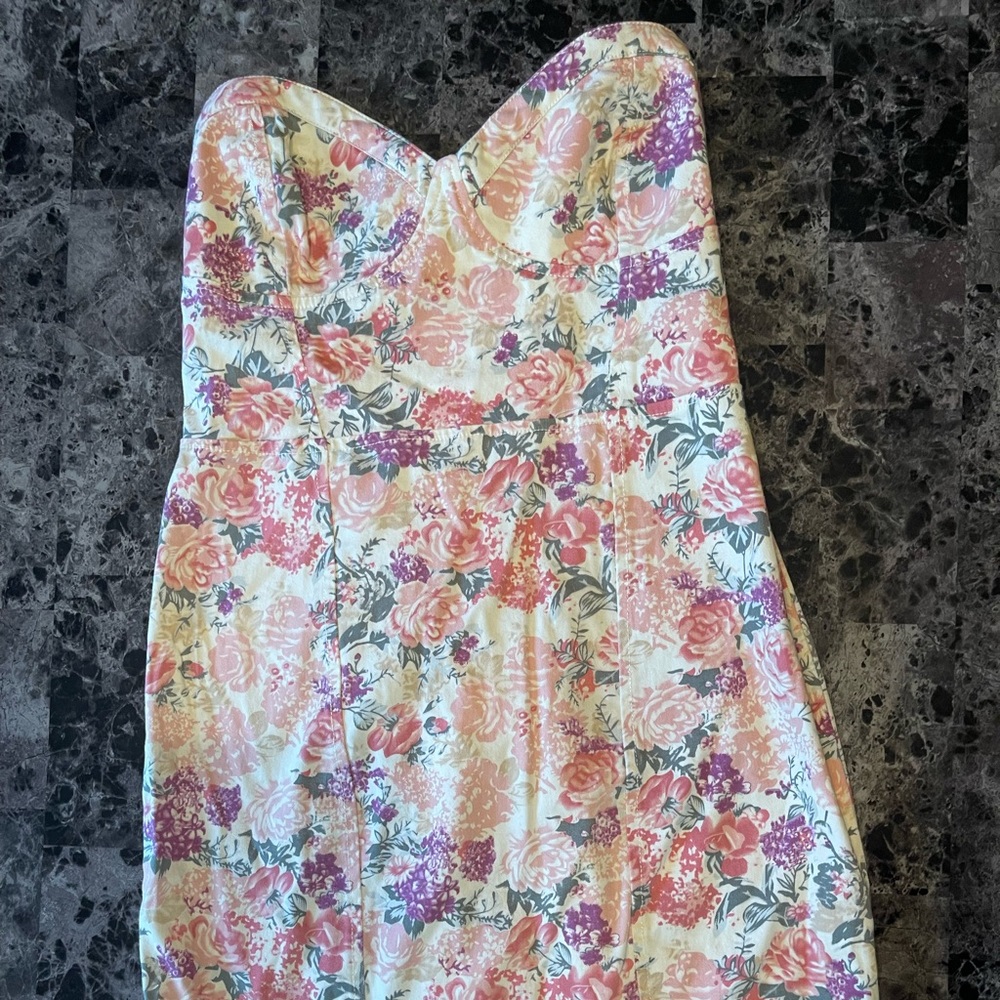 Floral denim dress